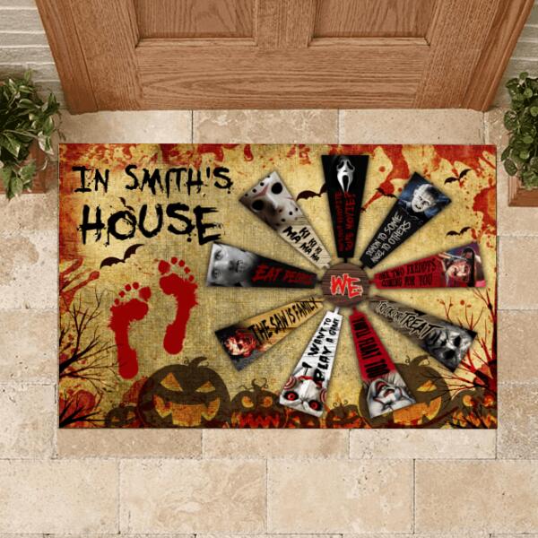 In This House Halloween Style - Personalized Doormat