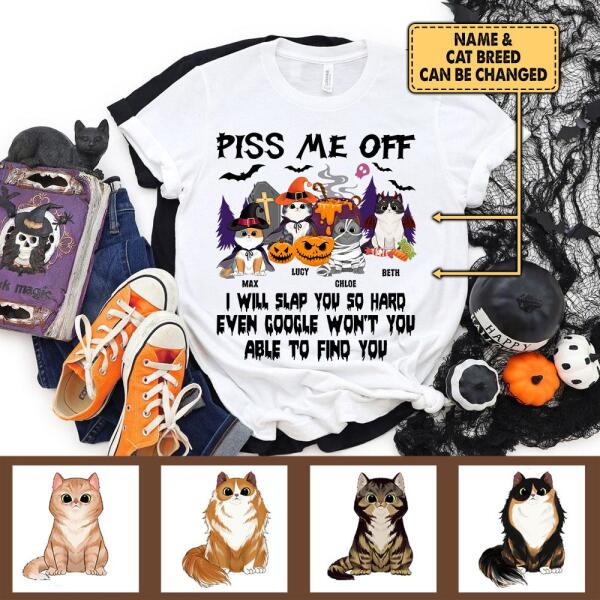 Piss Me Off Cat Halloween - Personalized T-shirt