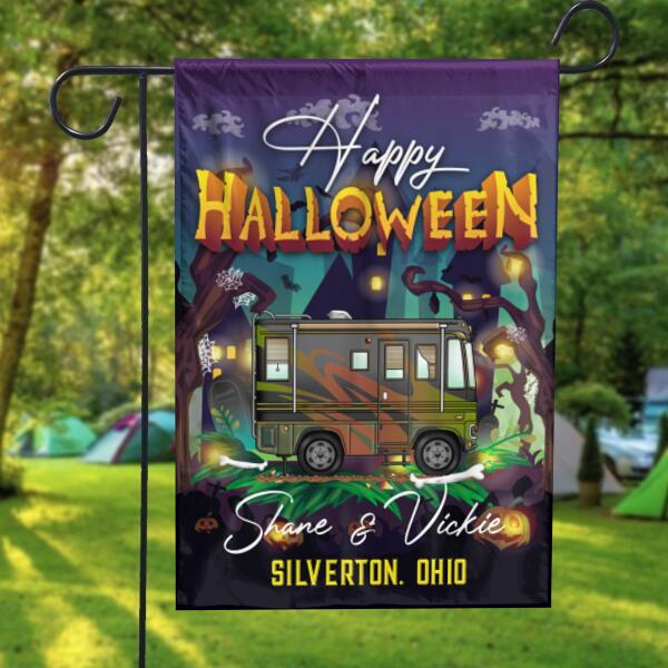Happy Halloween Camping - Personalized Garden Flag