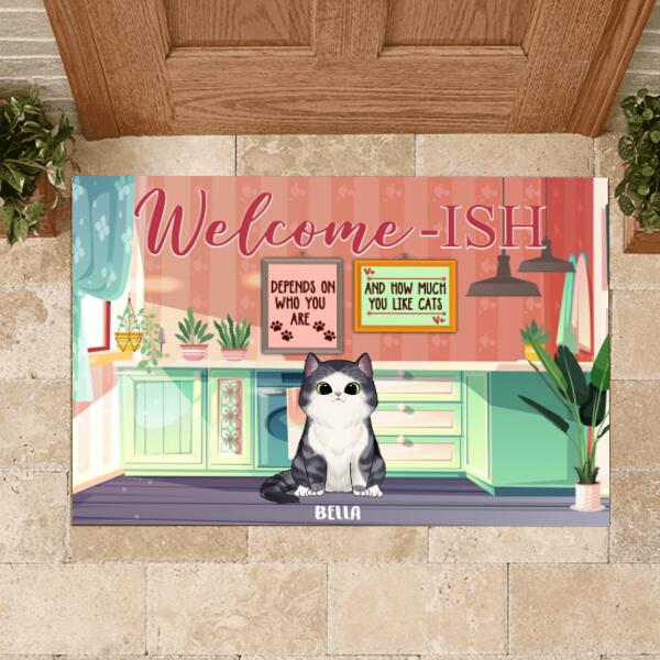 Welcome-ish Cat - Personalized Doormat