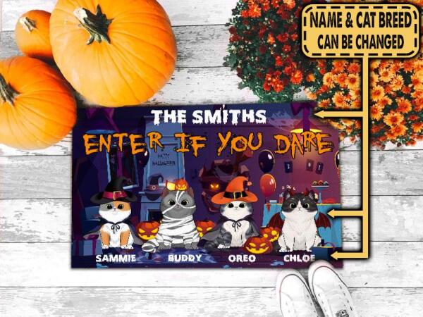 Enter If You Dare Halloween Style - Personalized Doormat