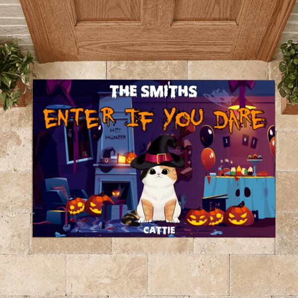 Enter If You Dare Halloween Style - Personalized Doormat