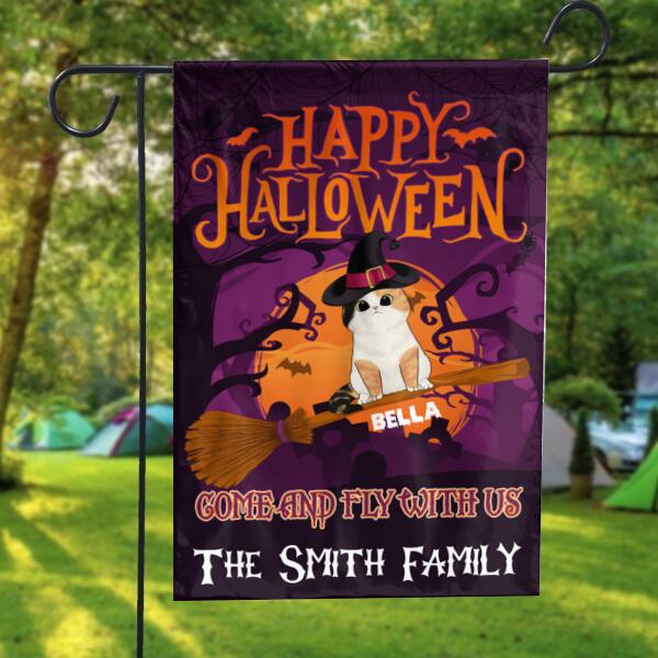 Come And Fly With Us Halloween Style - Personalized Flag