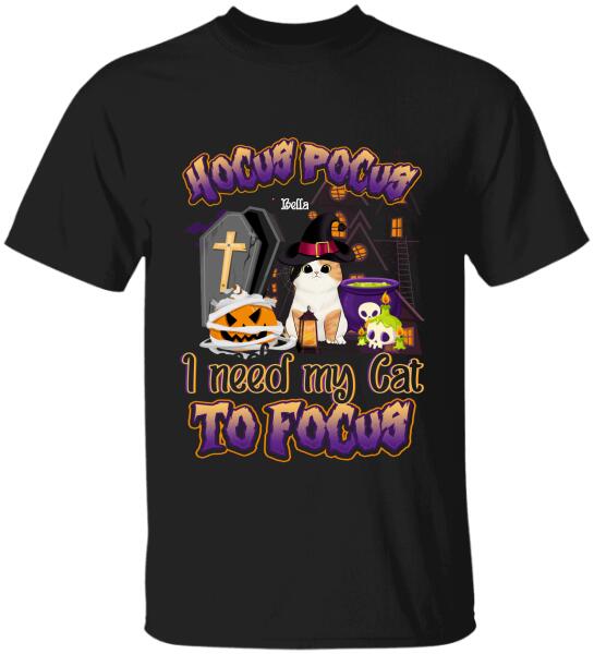 Hocus Pocus With Cat Halloween Style - Personalized T-shirt