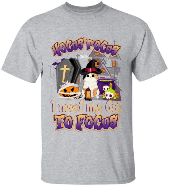 Hocus Pocus With Cat Halloween Style - Personalized T-shirt