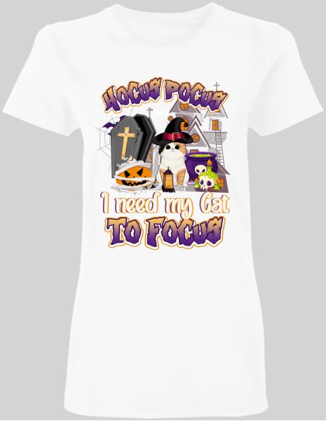 Hocus Pocus With Cat Halloween Style - Personalized T-shirt
