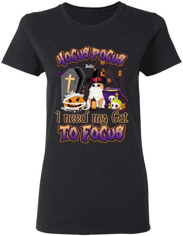 Hocus Pocus With Cat Halloween Style - Personalized T-shirt