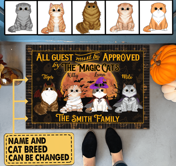 All Guest Must Be Approved By The Magic Cats - Personalized Doormat