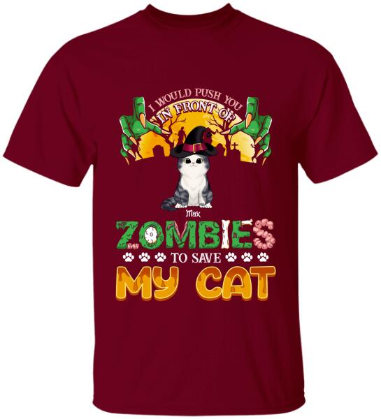 I Would Push You In Front Of Zombie - Personalized T-shirt
