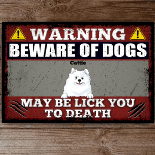 Funny Beware Of Dogs - Personalized Metal sign