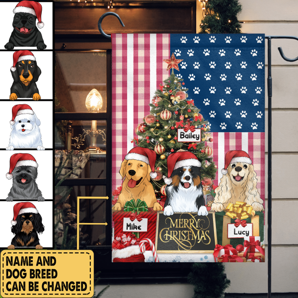 Dog Christmas, Custom Gift For Dog Lovers - Personalized Flag