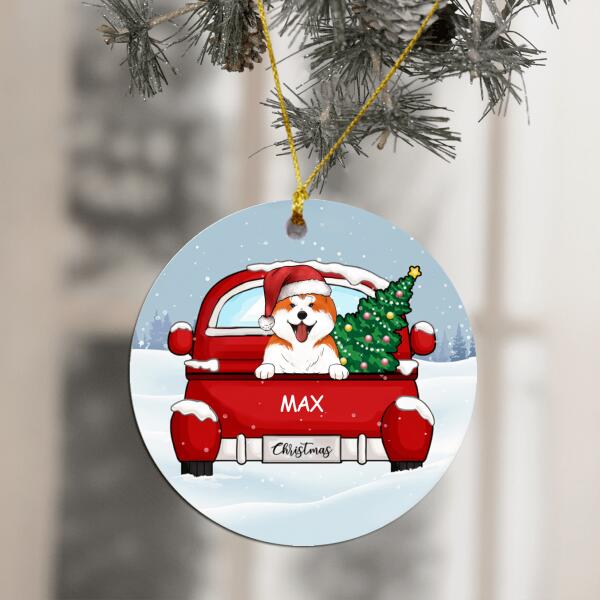 Christmas and Dogs, Custom Gift for Dog Lovers - Personalized Circle Ornament