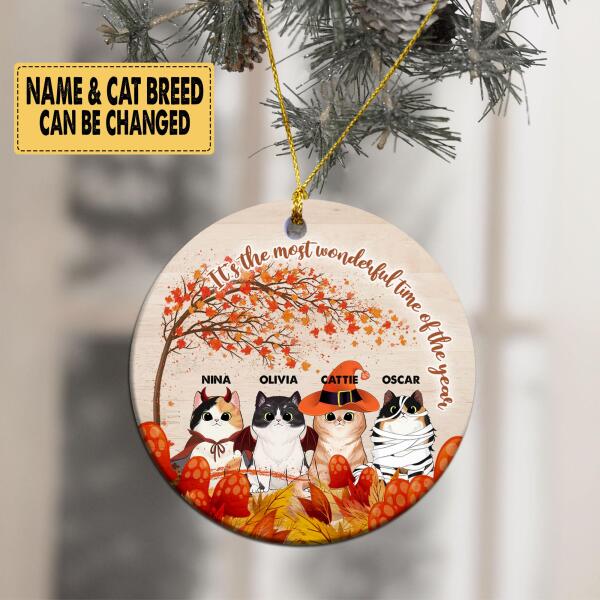 It&#39;s The Most Wonderful Time Of The Year - Personalized  Circle Ornament