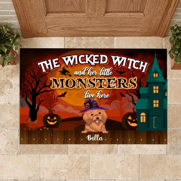 The Wicked Witch And Her Little Monsters Live Here - Personalized Doormat