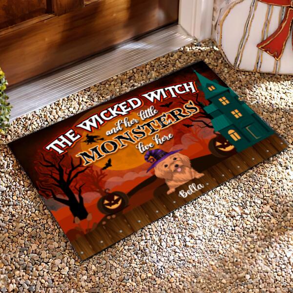The Wicked Witch And Her Little Monsters Live Here - Personalized Doormat