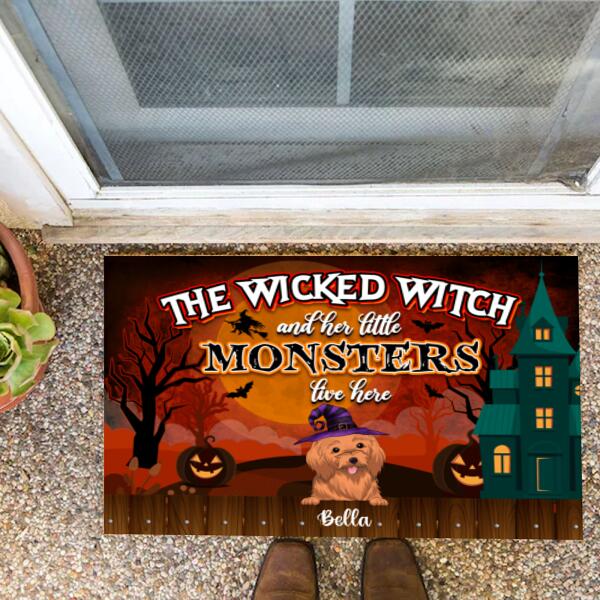 The Wicked Witch And Her Little Monsters Live Here - Personalized Doormat
