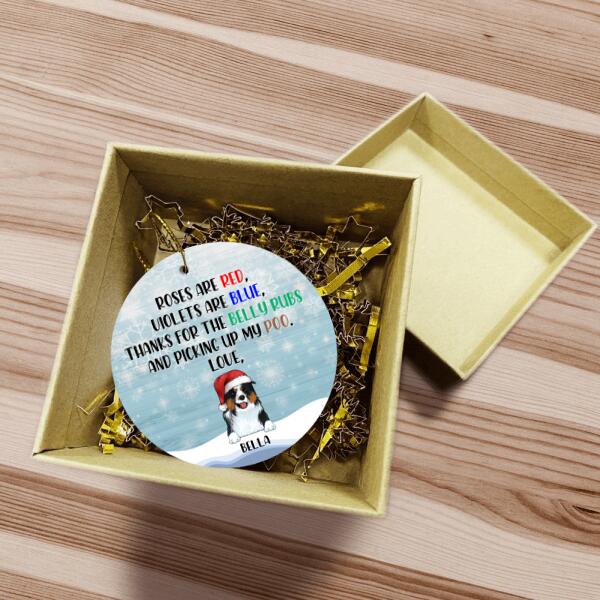 Roses Are Red, Violets Are Blue (PRINTED IN BOTH SIDES) - Personalized Circle Ornament