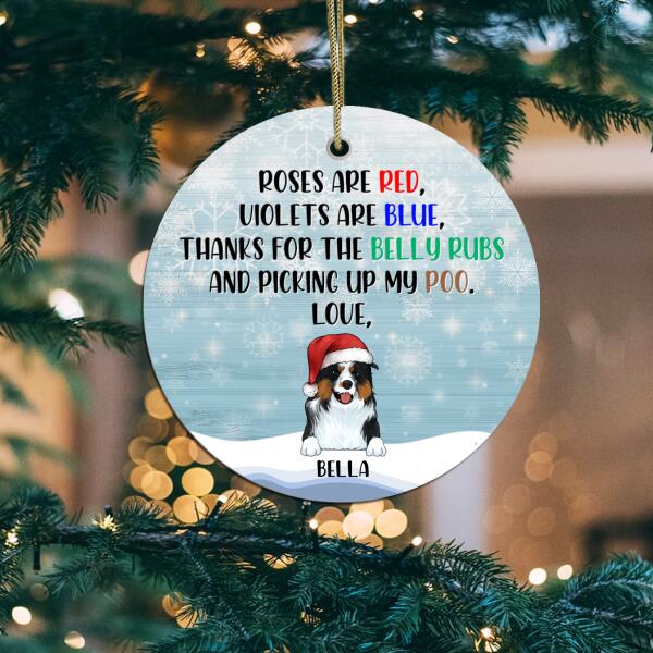 Roses Are Red, Violets Are Blue (PRINTED IN BOTH SIDES) - Personalized Circle Ornament