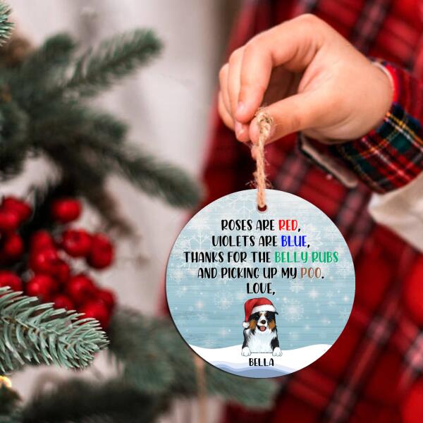 Roses Are Red, Violets Are Blue (PRINTED IN BOTH SIDES) - Personalized Circle Ornament