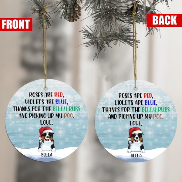 Roses Are Red, Violets Are Blue (PRINTED IN BOTH SIDES) - Personalized Circle Ornament