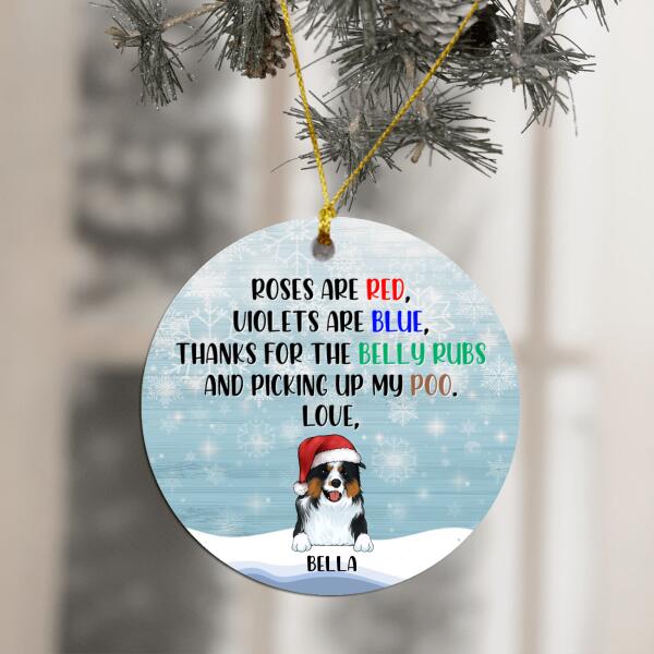 Roses Are Red, Violets Are Blue (PRINTED IN BOTH SIDES) - Personalized Circle Ornament