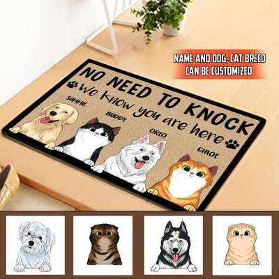 No Need To Knock We Know You Are Here -Personalized Doormat