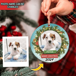 Custom Photo Gift For Pets - Personalized Round Ornament