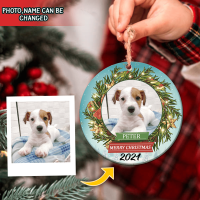 Custom Photo Gift For Pets - Personalized Round Ornament