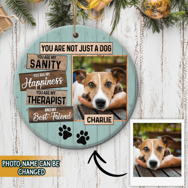 You Are Not Just A Dog, Custom Photo Gift For Your Dog (PRINTED ON BOTH SIDES) - Personalized Ceramic Ornament