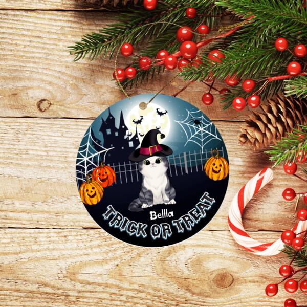 Trick Or Treat - Personalized Round Ornament