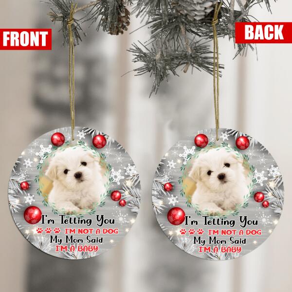 I'm Telling You I'm Not A Dogs, My Mom Said I'm A Baby - Personalized  Ceramic Ornament