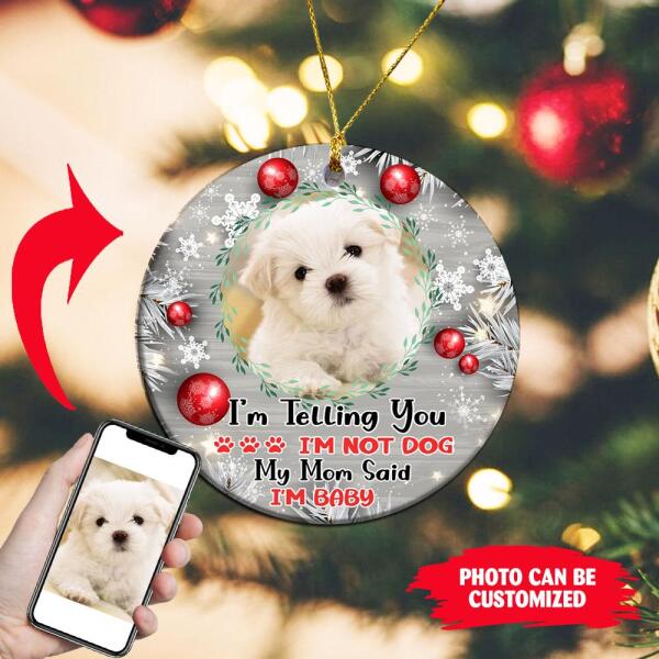 I'm Telling You I'm Not A Dogs, My Mom Said I'm A Baby - Personalized  Ceramic Ornament