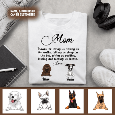 Mom, Thanks For Loving Us - Personalized T-Shirt