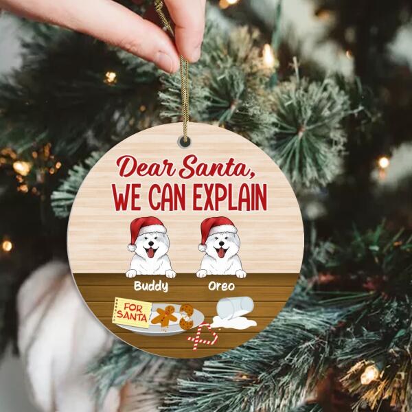 Dear Santa, We Can Explain - Personalized Round Ceramic Ornament