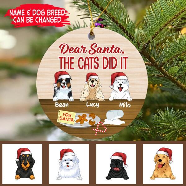 Dear Santa! The Cats Did It - Personalized Ceramic Ornament