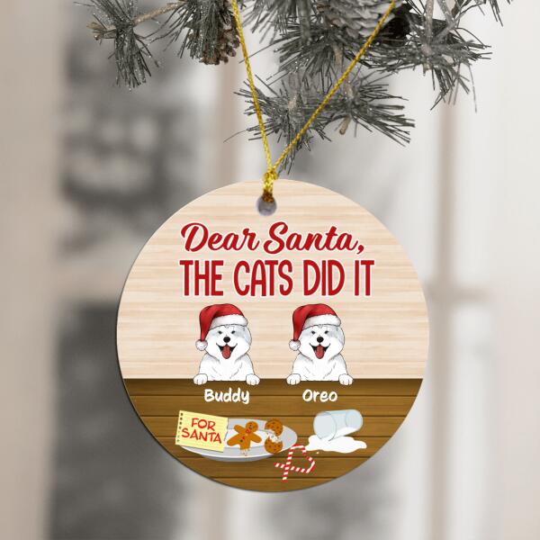 Dear Santa! The Cats Did It - Personalized Ceramic Ornament