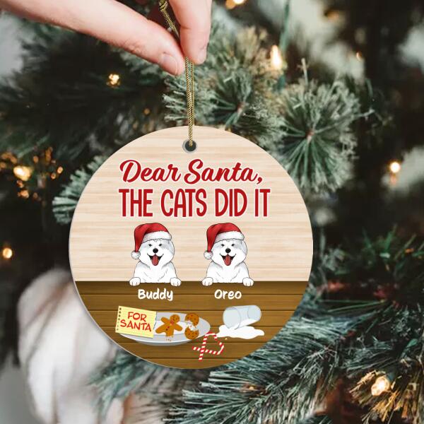 Dear Santa! The Cats Did It - Personalized Ceramic Ornament