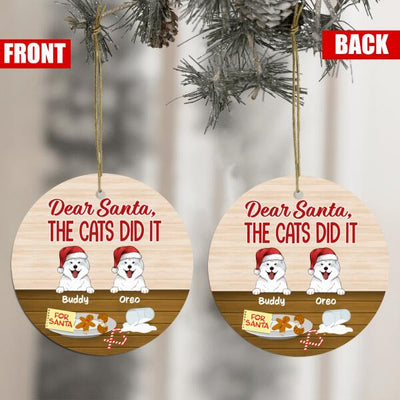 Dear Santa! The Cats Did It - Personalized Ceramic Ornament