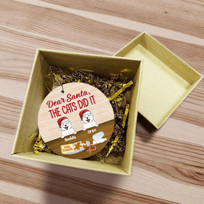 Dear Santa! The Cats Did It - Personalized Ceramic Ornament