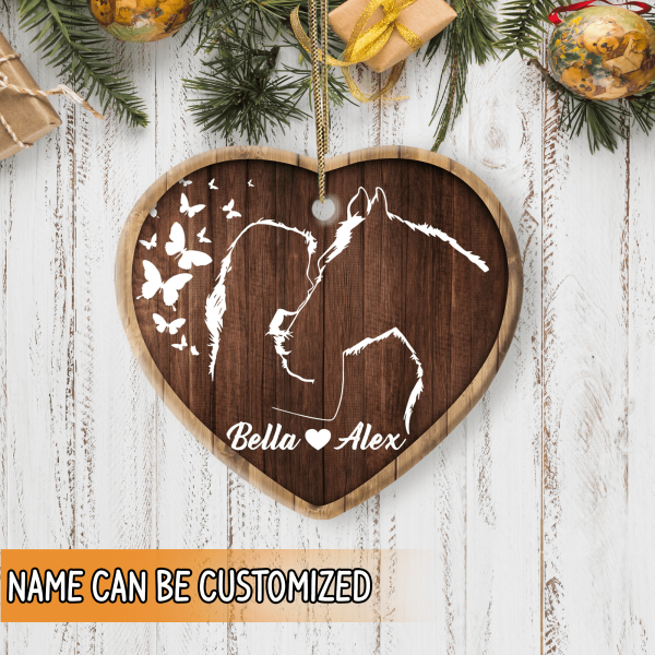 Custom Gift Christmas Ornament - Personalized Heart Ceramic Ornament