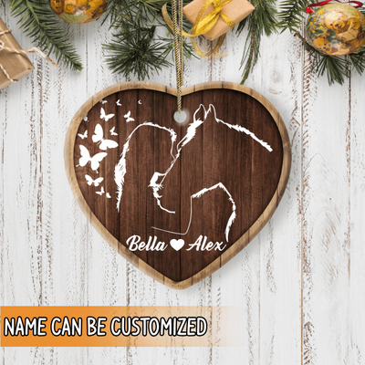 Custom Gift Christmas Ornament - Personalized Heart Ceramic Ornament