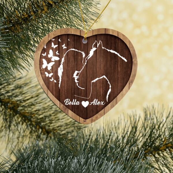 Custom Gift Christmas Ornament - Personalized Heart Ceramic Ornament