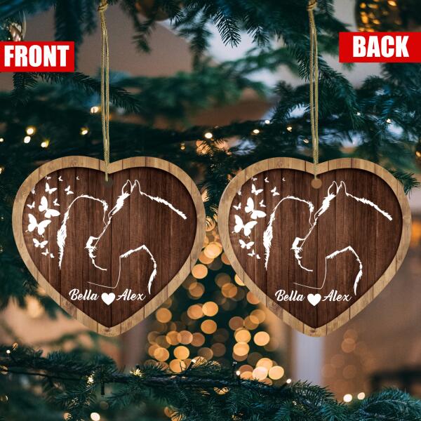 Custom Gift Christmas Ornament - Personalized Heart Ceramic Ornament