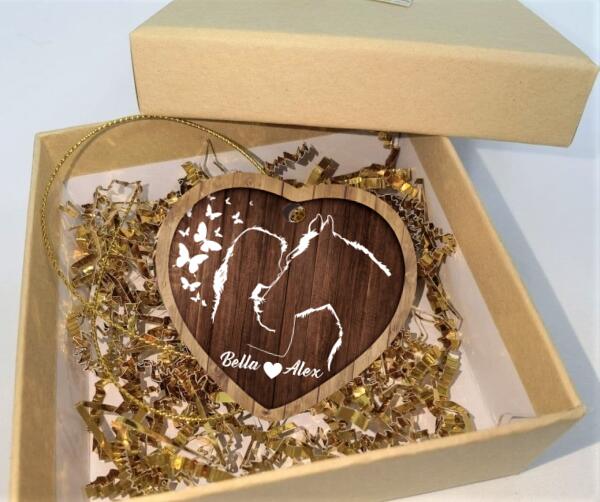 Custom Gift Christmas Ornament - Personalized Heart Ceramic Ornament