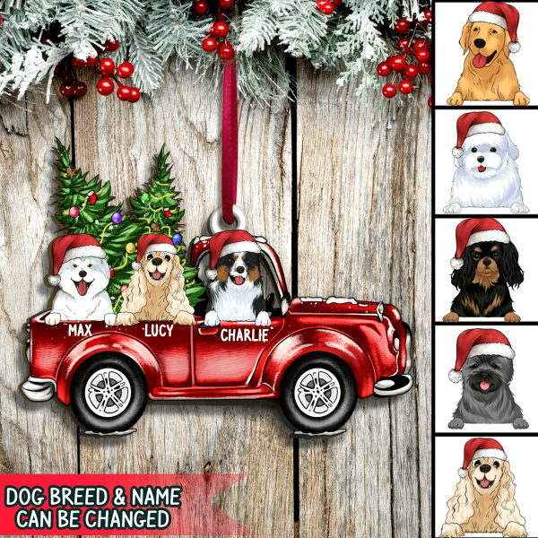 Christmas VW Custom Dog, Unique Gift Idea For Dog Lovers -  Wooden Ornament