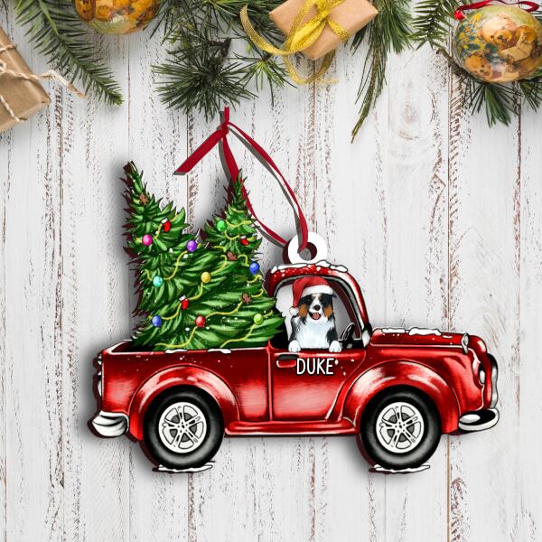 Christmas VW Custom Dog, Unique Gift Idea For Dog Lovers -  Wooden Ornament