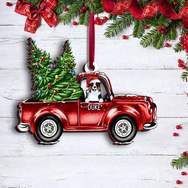 Christmas VW Custom Dog, Unique Gift Idea For Dog Lovers -  Wooden Ornament