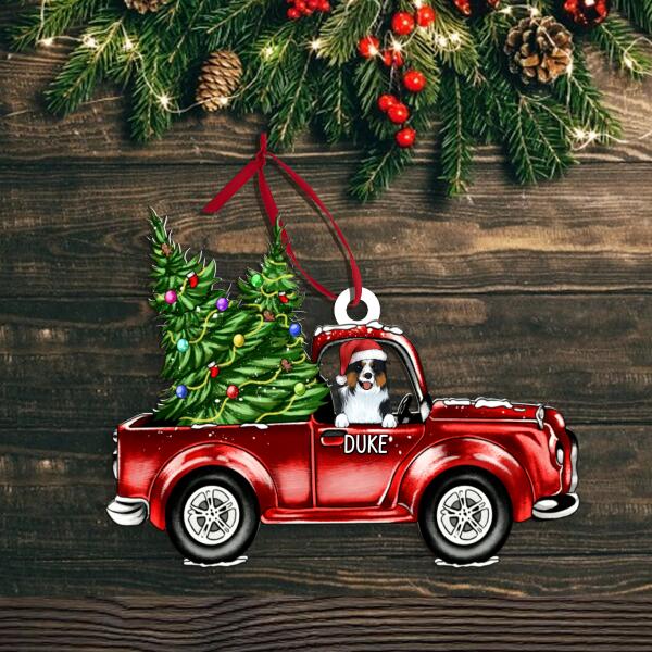 Christmas VW Custom Dog, Unique Gift Idea For Dog Lovers -  Wooden Ornament