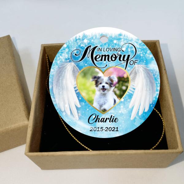 In Loving Memory Of, Custom Photo Gift Christmas - Round Ceramic Orrnament