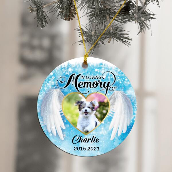 In Loving Memory Of, Custom Photo Gift Christmas - Round Ceramic Orrnament